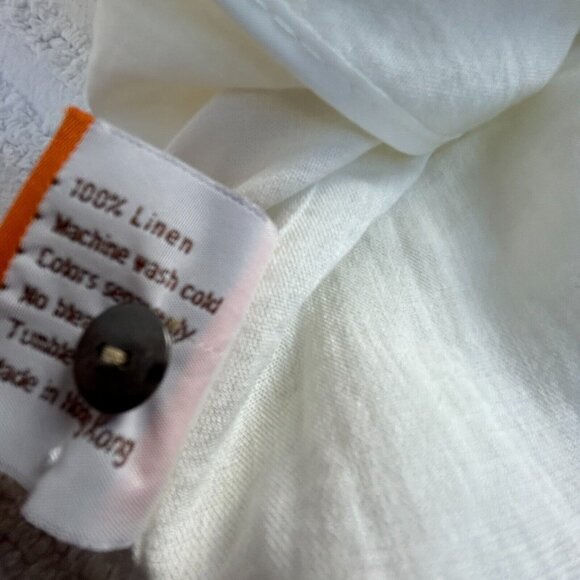 Fridaze Linen Redefined Mandarin Collar Side Button Zippered Tunic Size XL White - Picture 4 of 9